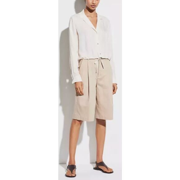 Vince Drawstring Hem Lapel Blouse Shirt Size 2 | Business Office Outfit - Picture 2 of 12